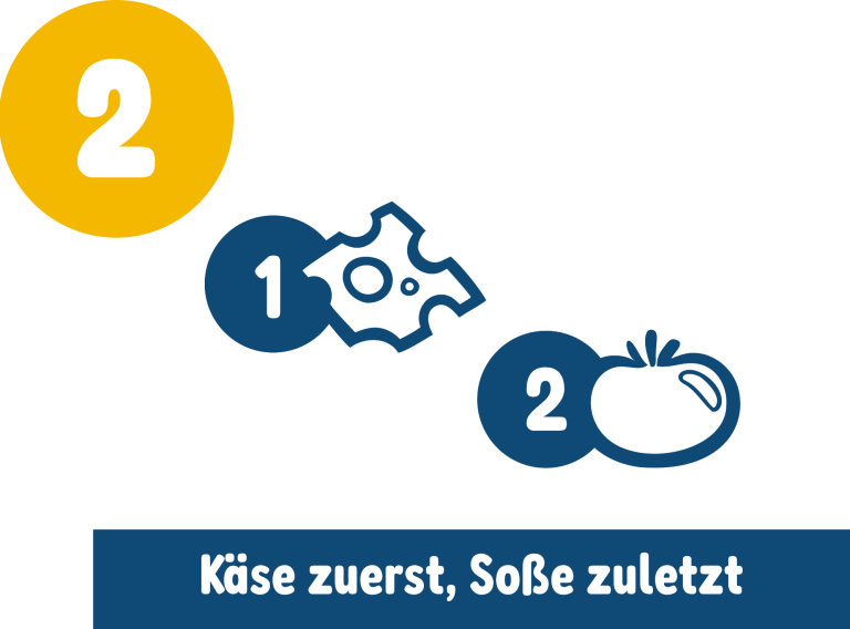 Illustration Zutaten auf der Pizza
